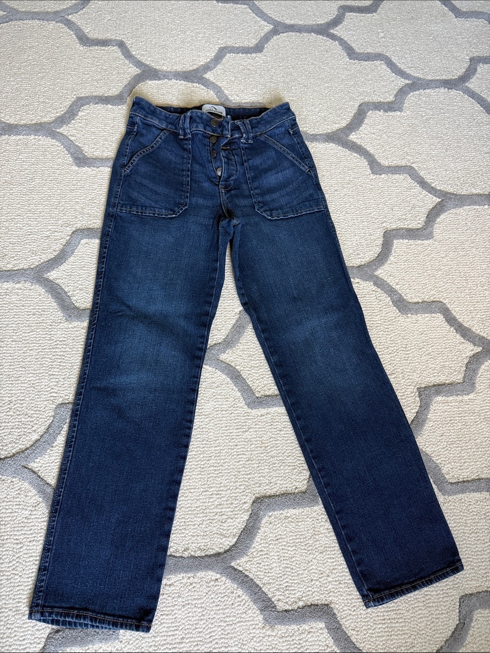 Dark Wash High-Rise Straight Jeans